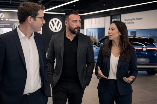 Murat Ulusoy im Strategiegespräch im Volkswagen Brand Experience Center