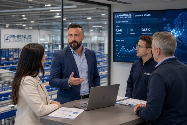 Murat Ulusoy im Control-Tower-Workshop bei Rhenus Logistics